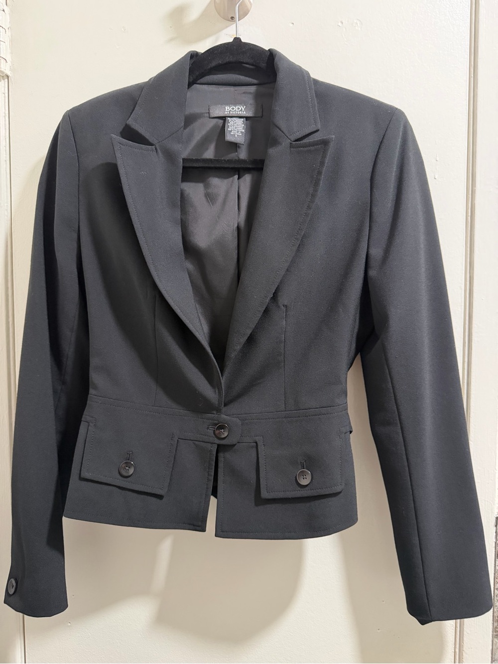 Body by Victoria Black Fitted Blazer Jacket Size 4